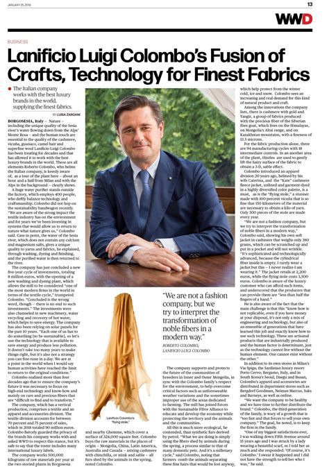 Lanificio Luigi Colombo’s Fusion of Crafts, Technology for Finest .